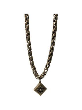 LOFT Chunky Chain Necklace Floral Pendant Gold Tone Bold Fashion Jewelry Women